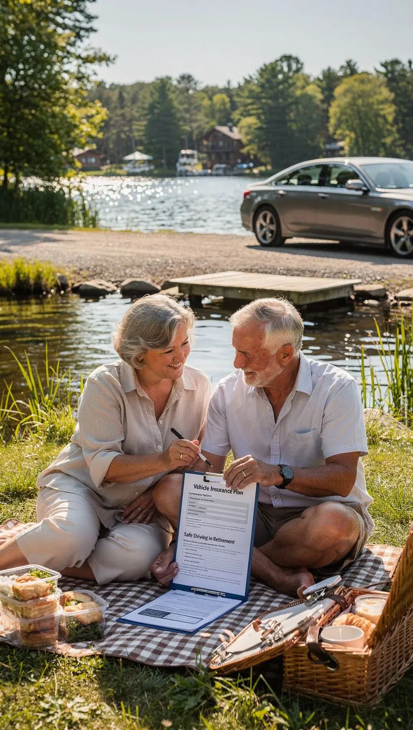 Rodzina podróżująca samochodem z uśmiechami, korzystająca z ubezpieczenia
