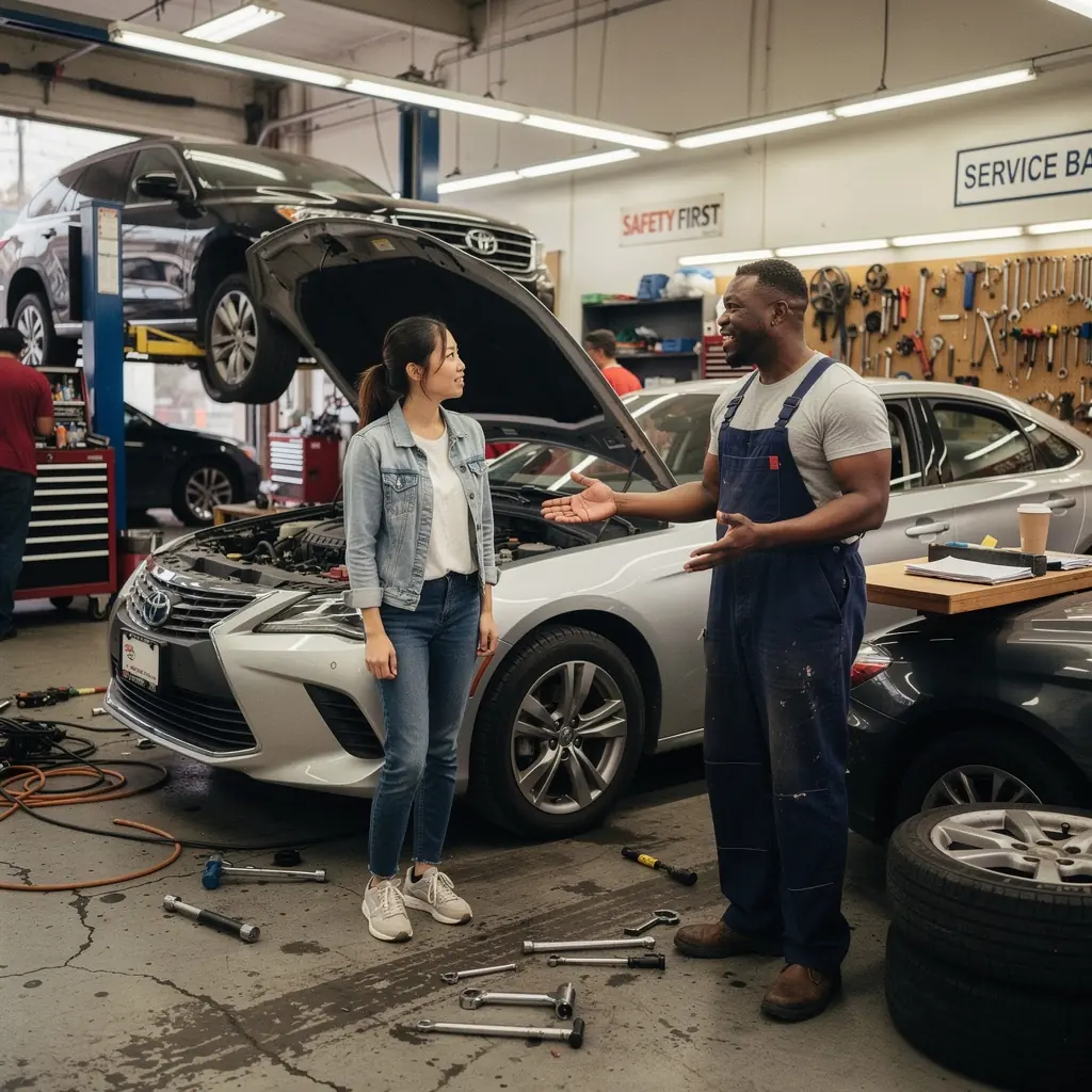 Scena przedstawiająca bezpieczną jazdę na amerykańskiej drodze.