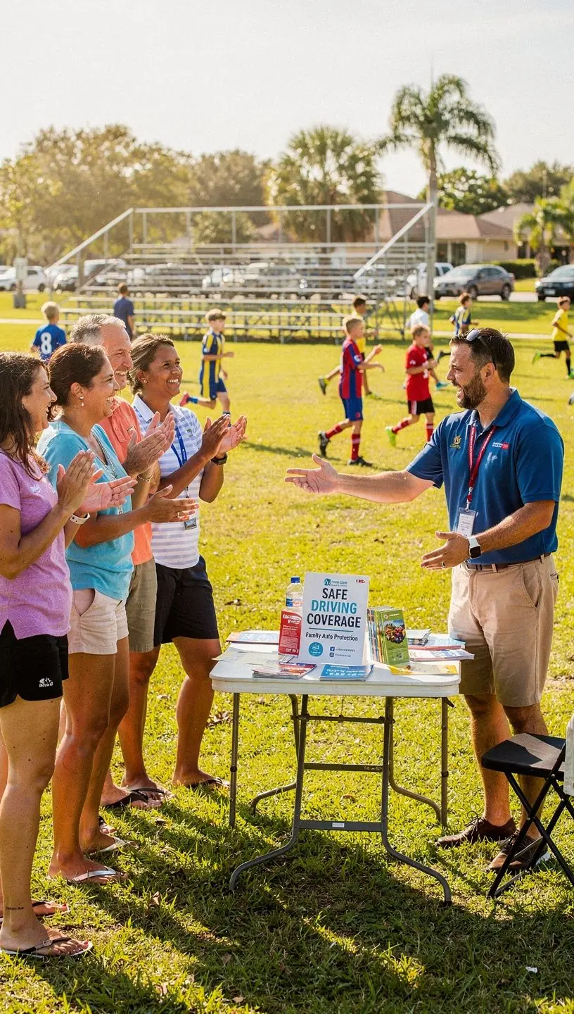 Zadowolony kierowca trzymający polisę ubezpieczeniową w samochodzie.